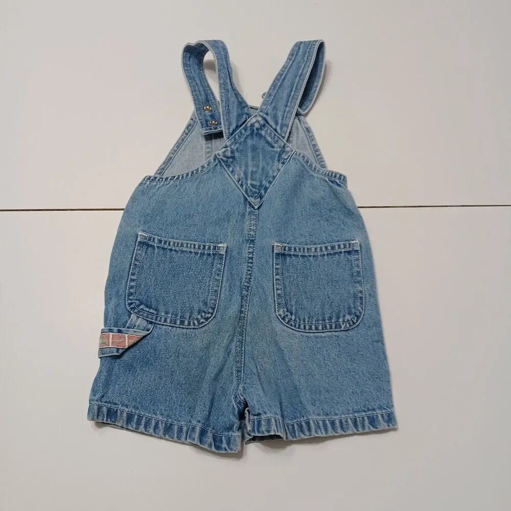 Honors Baby 18 Months Denim Shortalls Blue Adjustable Strap Overall Shorts Stars